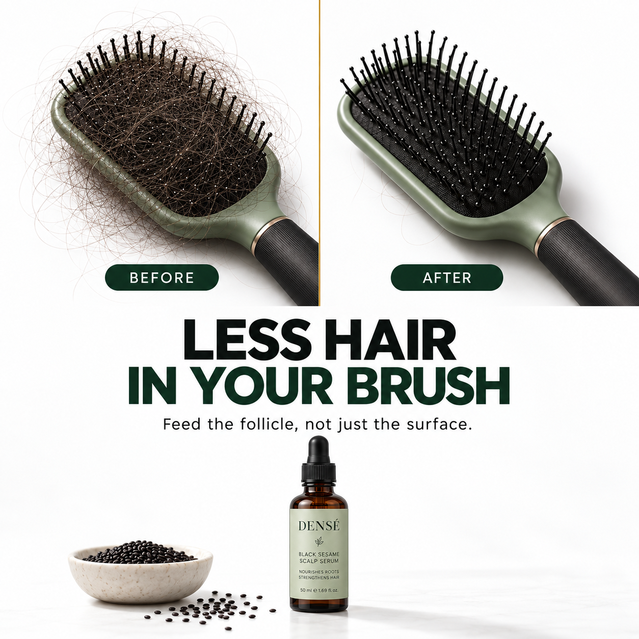 Hair in the brush